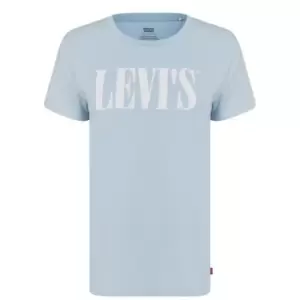 Levis Serif Logo T Shirt - Blue