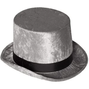 Adults Top Hat One Size (Silver)