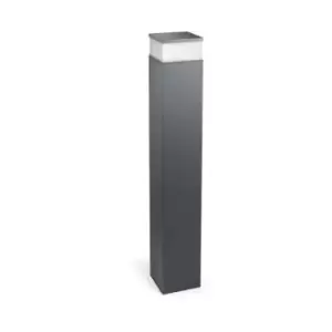 Leds-C4 Cubik - LED Outdoor Tall Bollard Light Urban Grey IP65