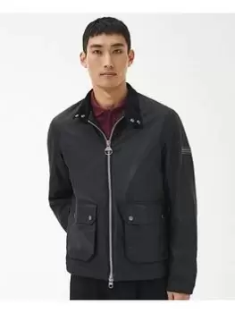 Barbour International Lutron Harrington Wax Jacket - Black Size M Men