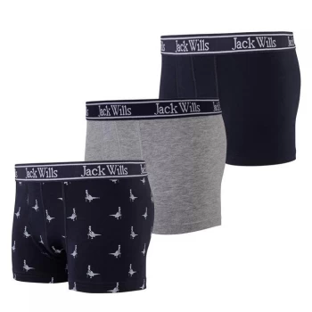 Jack Wills Kids Boys Multipack Boxers Three Pack - Navy/Grey