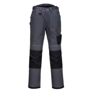 Portwest Mens PW3 Work Trousers (34R) (Grey/Black)