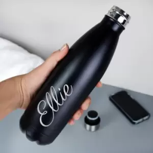 Personalised Metal Insulated Drinks Bottle Black Black