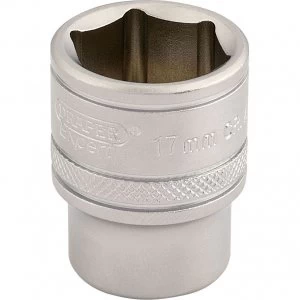 Draper 3/8" Drive Satin Finish Hexagon Socket Metric 3/8" 17mm