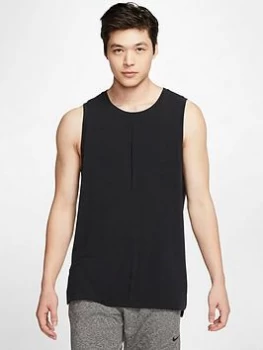 Nike Train Dry Fit Yoga Tank Top - Black/Grey, Size L, Men