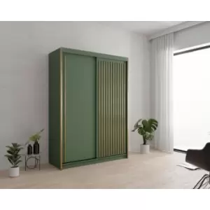 Creek Bluff Sliding Mirror Door Wardrobe Green - 150cm - Green