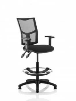 Eclipse Plus II Mesh Chair Black Adjustable Arms Hi Rise Kit KC0273