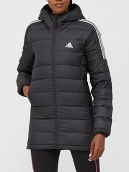 adidas Essentials Down Parka, Black, Size S, Women