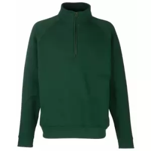 Fruit Of The Loom Mens Zip Neck Sweatshirt (XL) (Bottle Green)