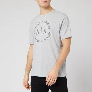 Armani Exchange Round Logo T-Shirt Grey Marl Size S Men