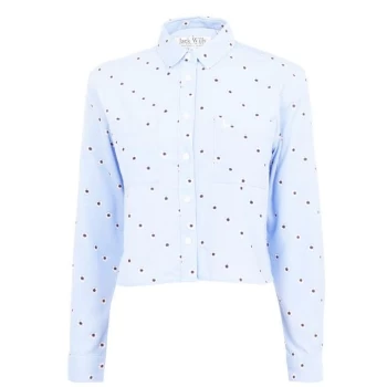 Jack Wills Glydebourne Cropped Shirt - Pale Blue