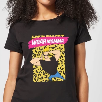 Johnny Bravo Woah Momma Womens T-Shirt - Black - 4XL