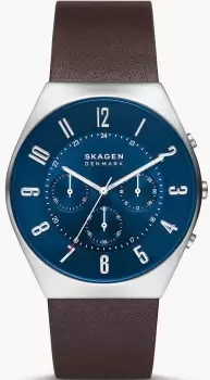 Skagen Watch Grenen Chronograph Espresso Leather Mens