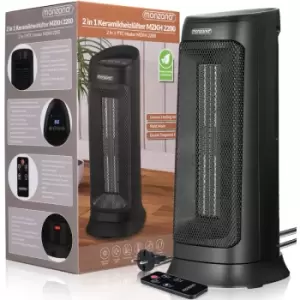 Monzana - Ceramic Fan Heater 2000W 4 Modes 15-40°C Energy Saving 120° Oscillation Timer Remote Control Electric Radiant Black