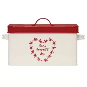 Premier Housewares Anglaise Red and Cream Housekeepers Box