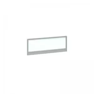 Straight glazed desktop screen 1000mm x 380mm - polar white with