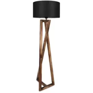 Cristal Model 4 Deco Anthracite Grey Wooden Floor Lamp