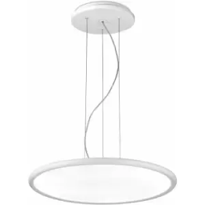 Net pendant light, aluminum and polystyrene, matt white, 57 cm, variable intensity