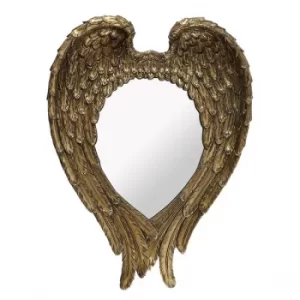 Antique Gold Guardian Angel Wing Wall Mirror