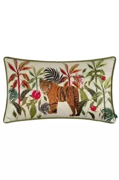 Kali Jungle Tiger Piped Satin Feel Polyester Filled Cushion