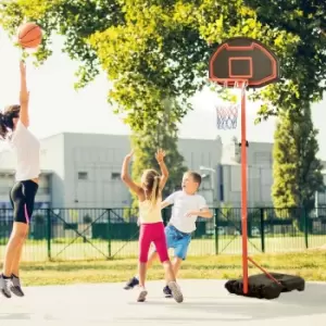 Homcom Adjustable Basketball Hoop Backboard With Wheels For Kids Black