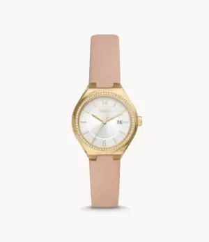 Fossil Women Eevie Three-Hand Date Pink Leather Watch