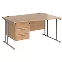 Dams International Wave Desk MC14WRP3SB 1,400 x 725 x 800 - 990 mm