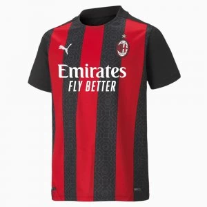 PUMA AC Milan Home Replica Youth Jersey, Tango Red/Black, size Small, Clothing