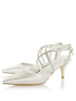Dune London Bridal Delicate Heeled Shoes - Ivory, Size 7, Women