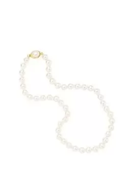 Jon Richard Cream And Gold 8Mm 16" Oval Pearl Clasp Necklace