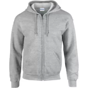 Gildan Heavy Blend Unisex Adult Full Zip Hooded Sweatshirt Top (XL) (Sport Grey)