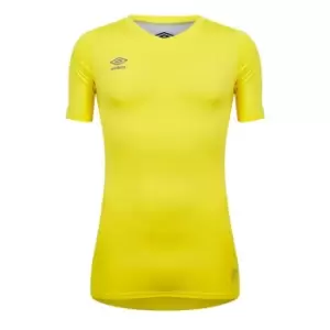 Umbro V Neck Short Sleeve Baselayer Top Mens - Yellow