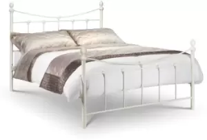 Julian Bowen Rebecca 4ft6 Double Stone White Metal Bed Frame