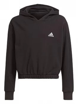 adidas Junior Girls Cover Up - Black/White, Size 13-14 Years, Women