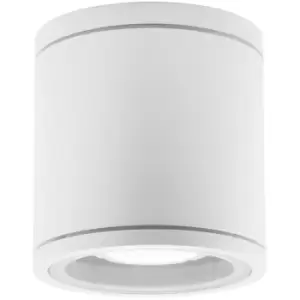 Dayton 9cm Round Surface Mounted Downlight White Aluminium, Glass LED GU10 1x7W IP54 - Merano