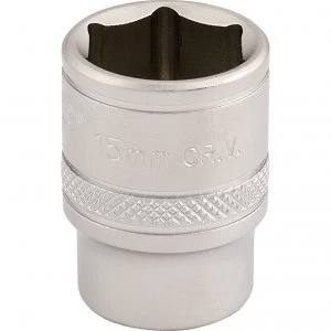 Draper 3/8" Drive Satin Finish Hexagon Socket Metric 3/8" 15mm