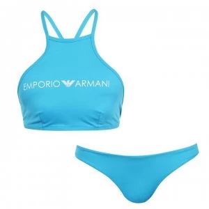 Emporio Armani Halter Bikini Set Water Green Size L Women