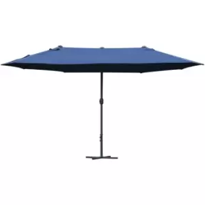 Sun Umbrella Canopy Double-side Crank Sun Shade Shelter 4.6M Blue - Outsunny