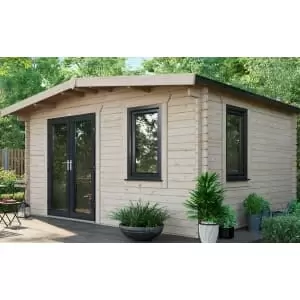 Power Sheds 12 x 14ft Left Hand Door Apex Chalet Log Cabin