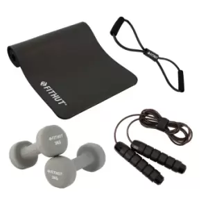 FITHUT Home Fitness Bundle in Black, black