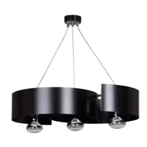 Vixon Black Bar Pendant Ceiling Light 3x E27