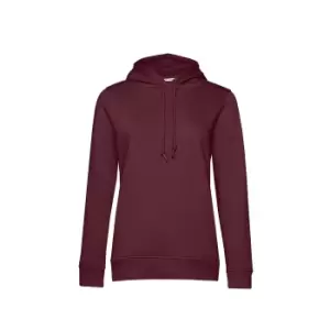 B&C Womens/Ladies Organic Hoodie (L) (Burgundy)