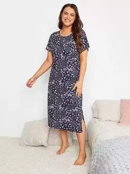 Yours Floral Paisley Placket Midaxi Nightdress, Blue, Size 18-20, Women