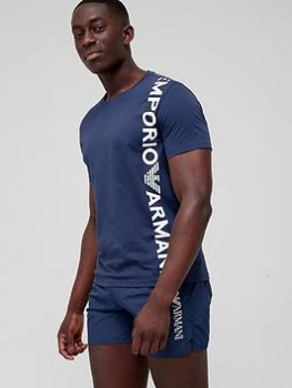 Emporio Armani Classic Logo Swim T-Shirt - Navy, Size L, Men