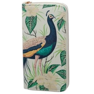 Peacock Zip Around Large Wallet Purse