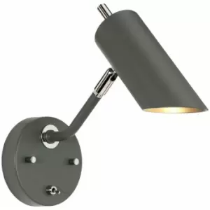 Loops - Wall Light Sconce Dark Grey Highly Polished Nickel Finish LED E27 8W Bulb