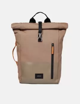 Sandqvist Dante Vegan Rolltop Backpack (Polycotton) - Fossil/Orange