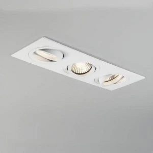 3 Light Triple Tiltable Recessed Spotlight Matt White, GU10