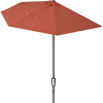 Parasol Ø 2.7m UV Protection 50+ Semicircular Balcony Patio Parasol terracotta (de)