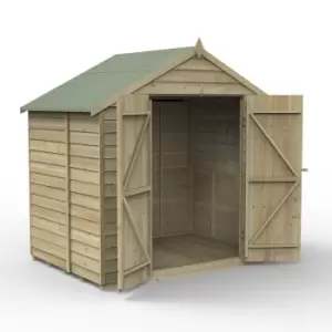 Forest Garden Overlap Pressure Treated 7' x 5' Apex Shed - No Window Double Door